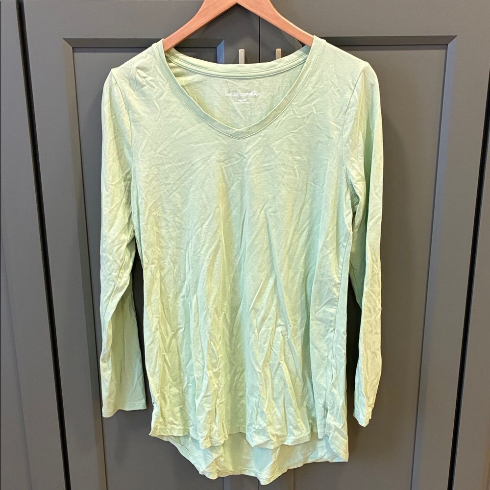 Soft Surroundings Mint Long Sleeve Top